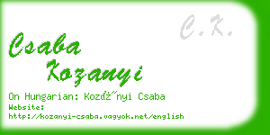 csaba kozanyi business card